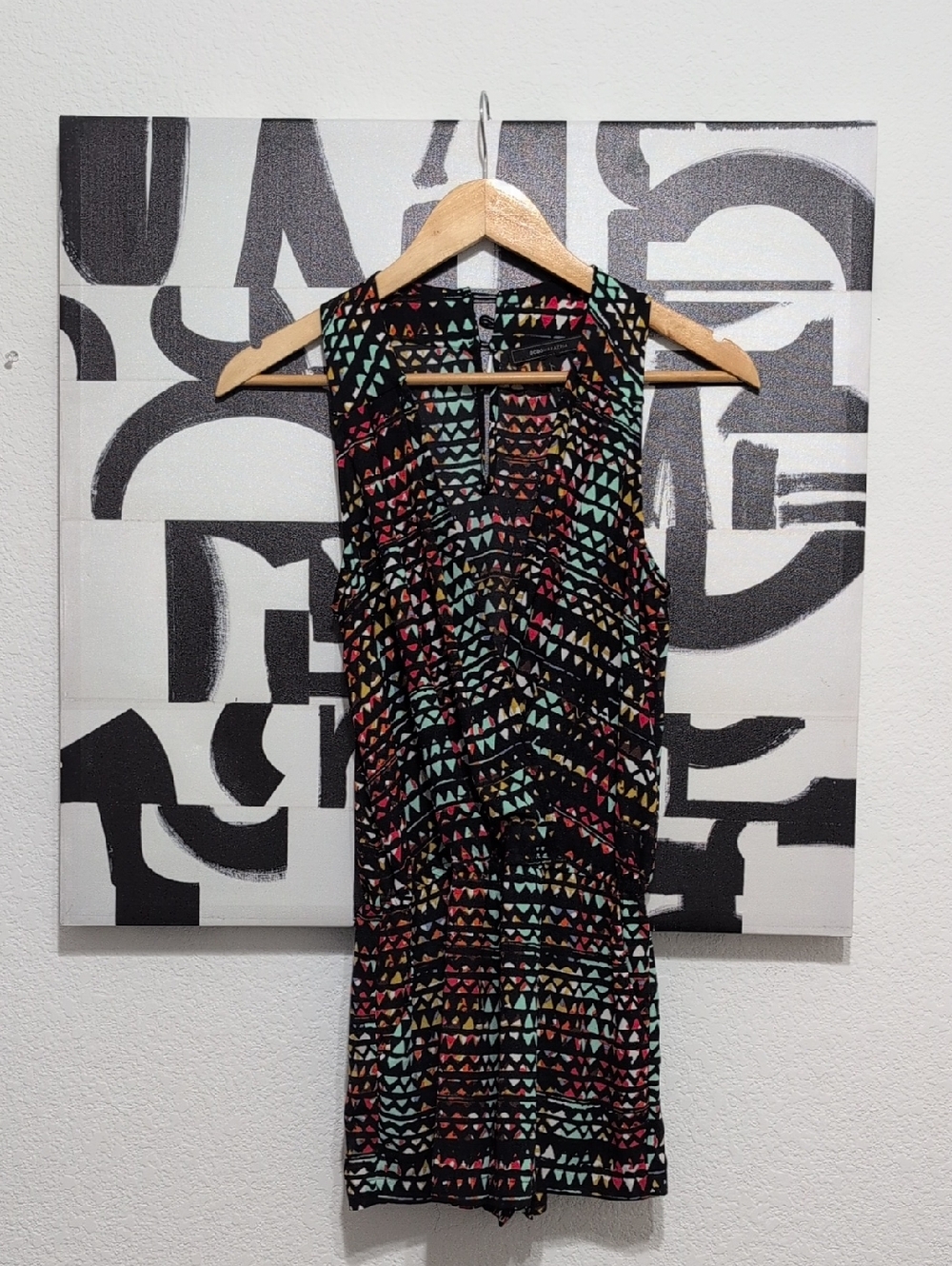 BCBGMaxazria Thalia Romper Opaline Green Triangle Print Size XXS